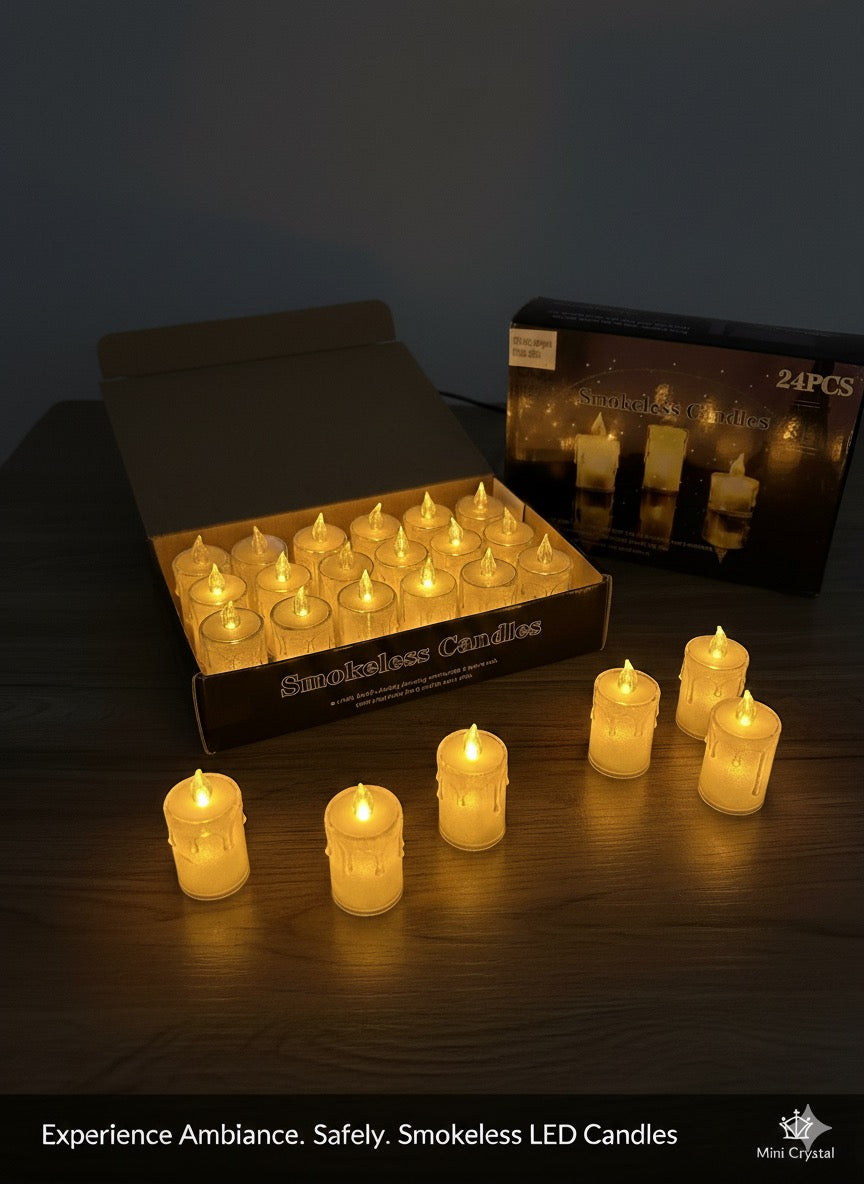 Crystal Candles Pack of 24 Pcs
