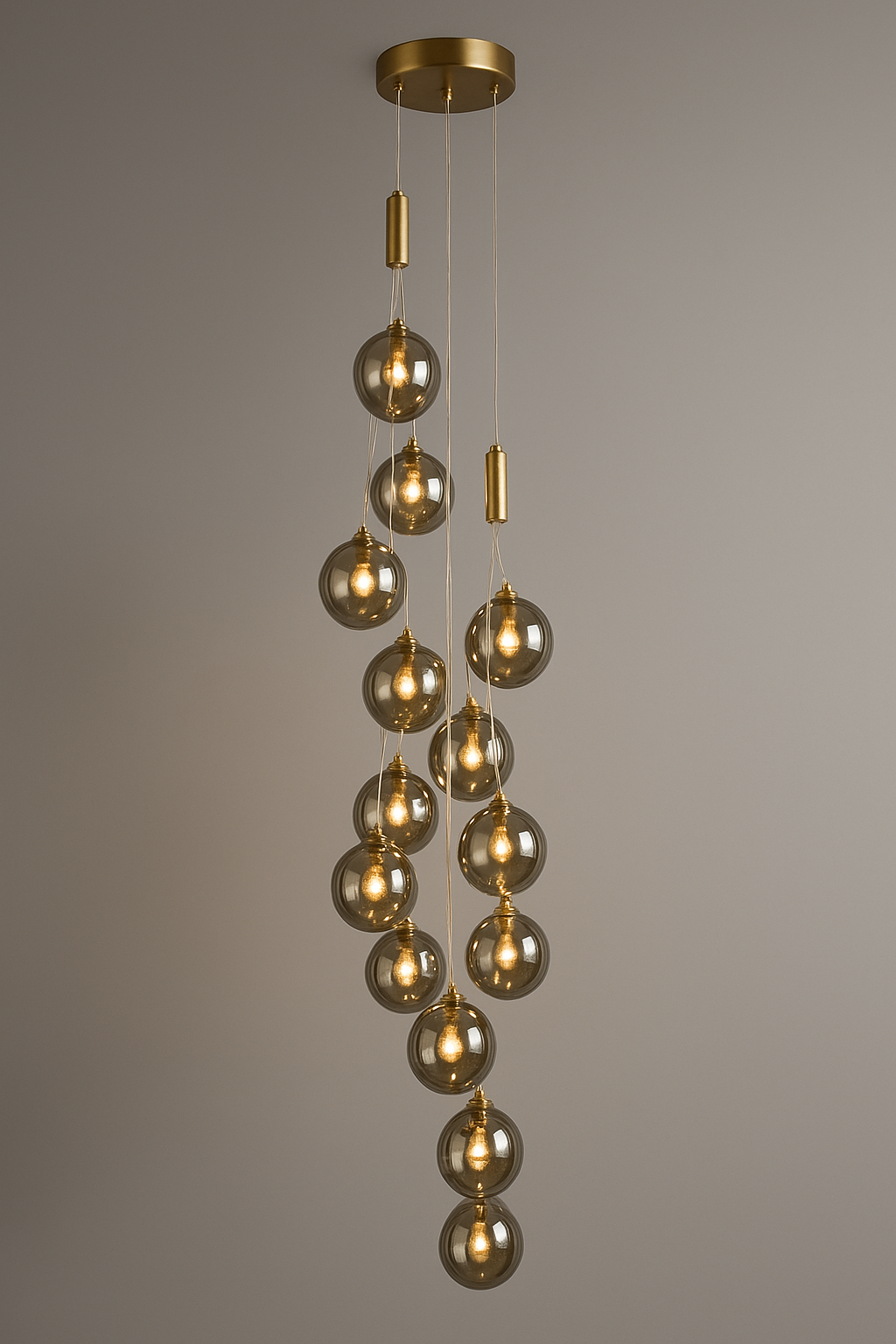 18 Ball Smoke Chandelier Hanging | 8013-18