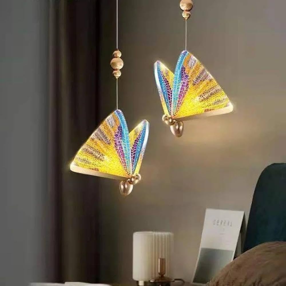 Gold with Colourful touch Butterfly Hanging