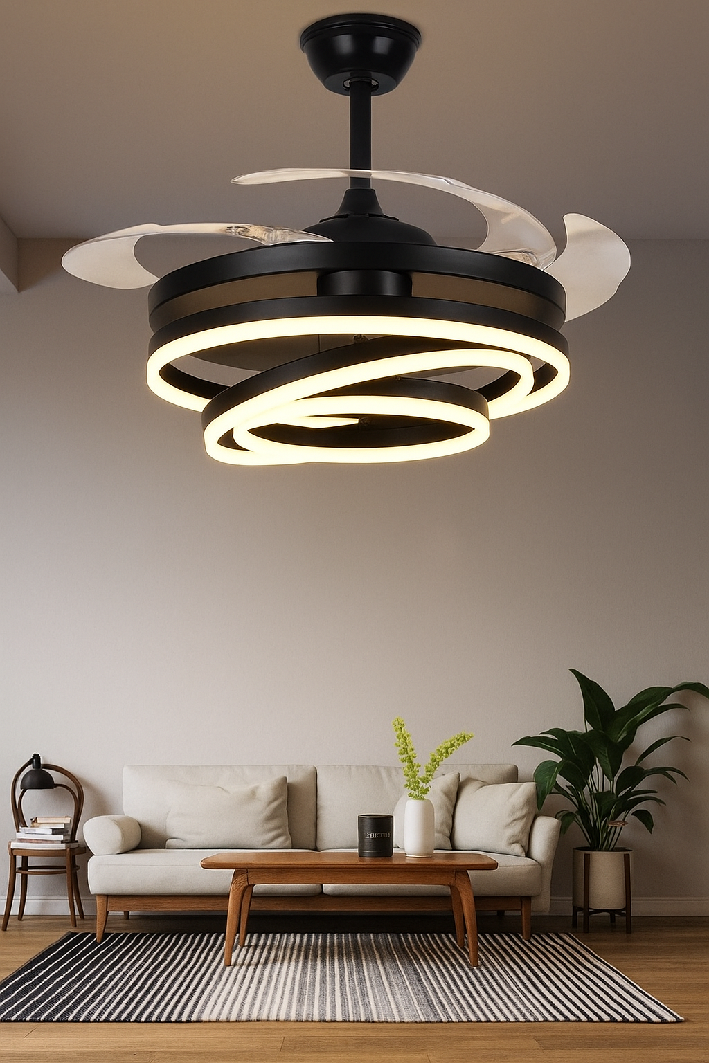 Ochomax K6067 GD Chandelier Fan