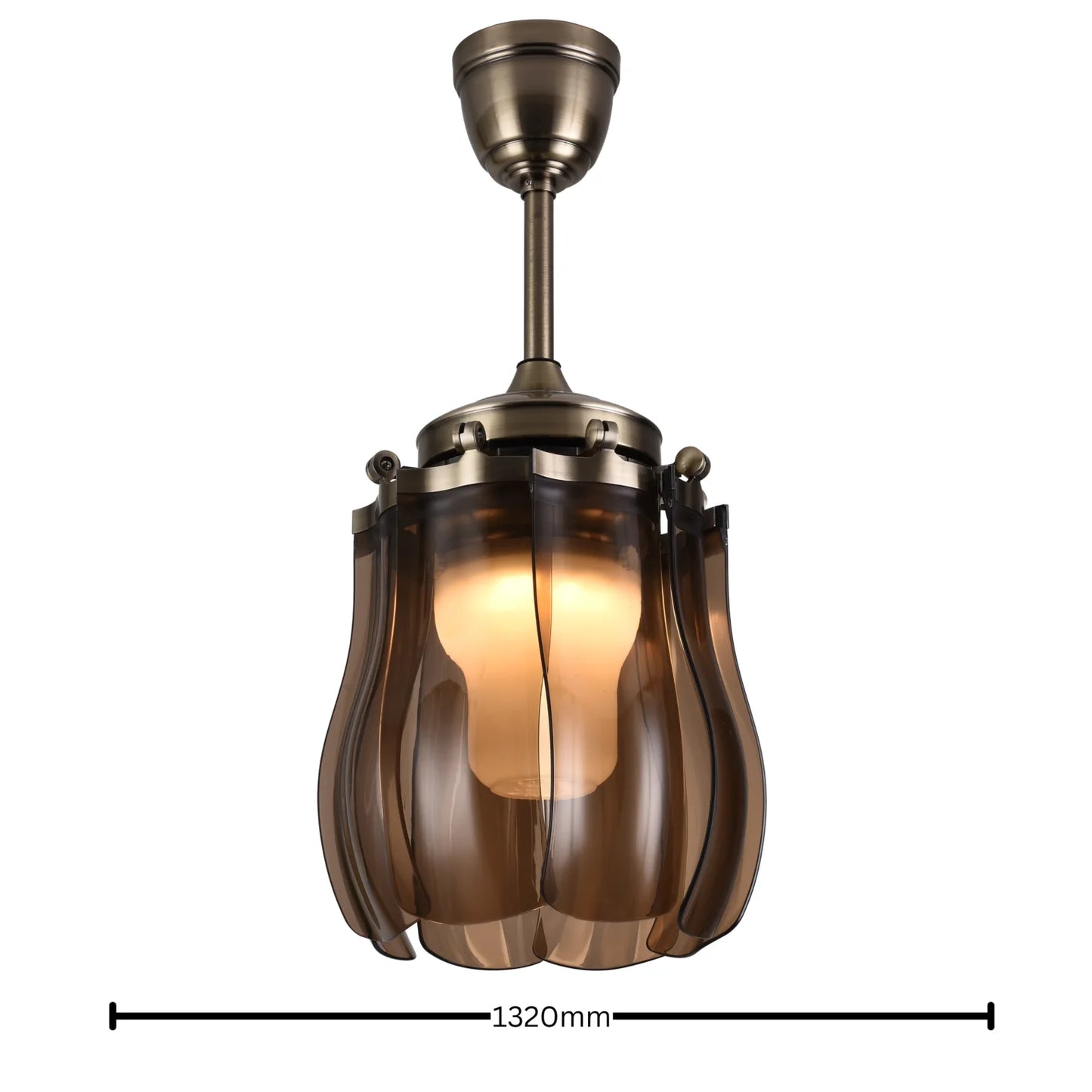 Dodo Ceiling Fan With Lamp, Remote, 6 Speed, Reversible BLDC, Metal Body, Acrylic Blades | 101642