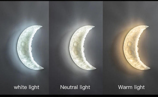 Poly-Stone Half Moon Lamp for Wall / Ceiling 3in1 Lights