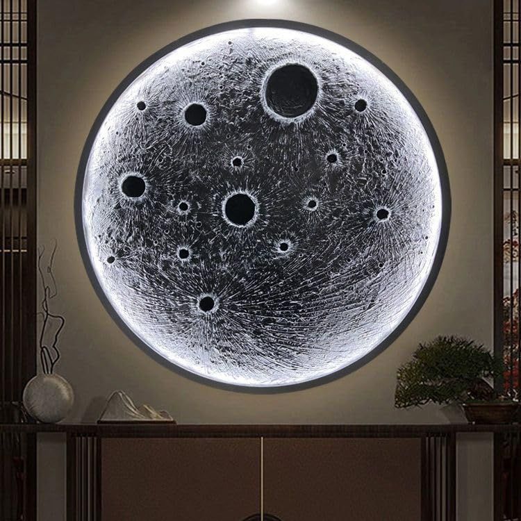 Poly-Stone Moon Lamp Metal Frame 620mm 3in1 Lights