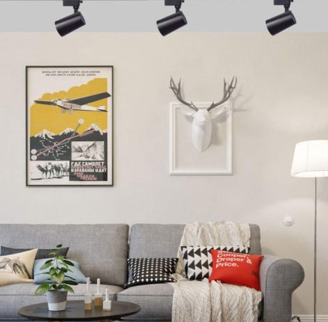 Track Light Spot Light | Focus Light (for Track System) | Track Lights | Aluminium Black Body Lighting Fixtures for Accent, Retail, Kitchen, Ceiling (20W Warm White)