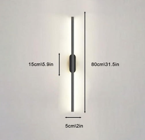 Modern LED Wall Light Linear | Wall Sconce Lighting Long | Wall Mount Lamp | Minimalist Metal Wall Lighting Fixture for Bedroom Hallway Stairwell Living Room Wall Wash Lights LZ079 BLACK