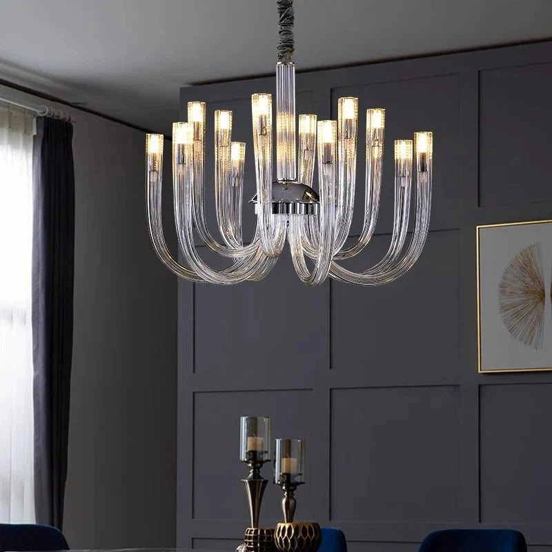 Modern Glass Tube Chandelier ( 9755-6+6 )