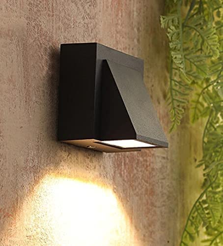 Half K Light, 1 Way, Up Down Outdoor Led Wall Light, Warm White, Black Aluminum With 1 year warranty W060-6