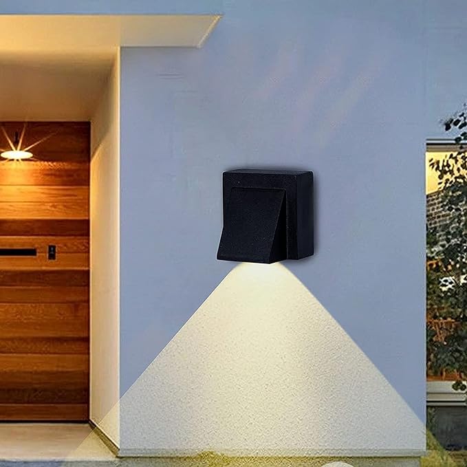 Half K Light, 1 Way, Up Down Outdoor Led Wall Light, Warm White, Black Aluminum With 1 year warranty W060-6
