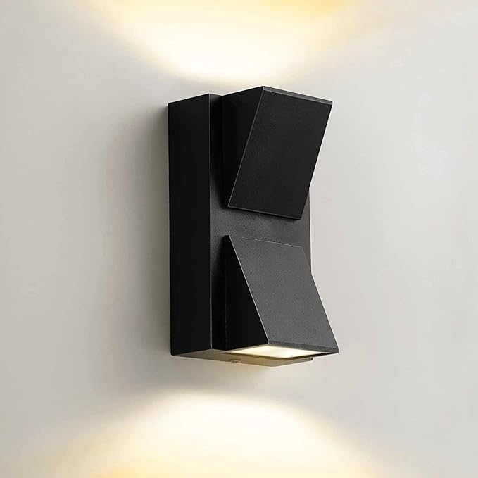 UP DOWN K Shaped 6W Outdoor Wall Mounted Light, Warm White