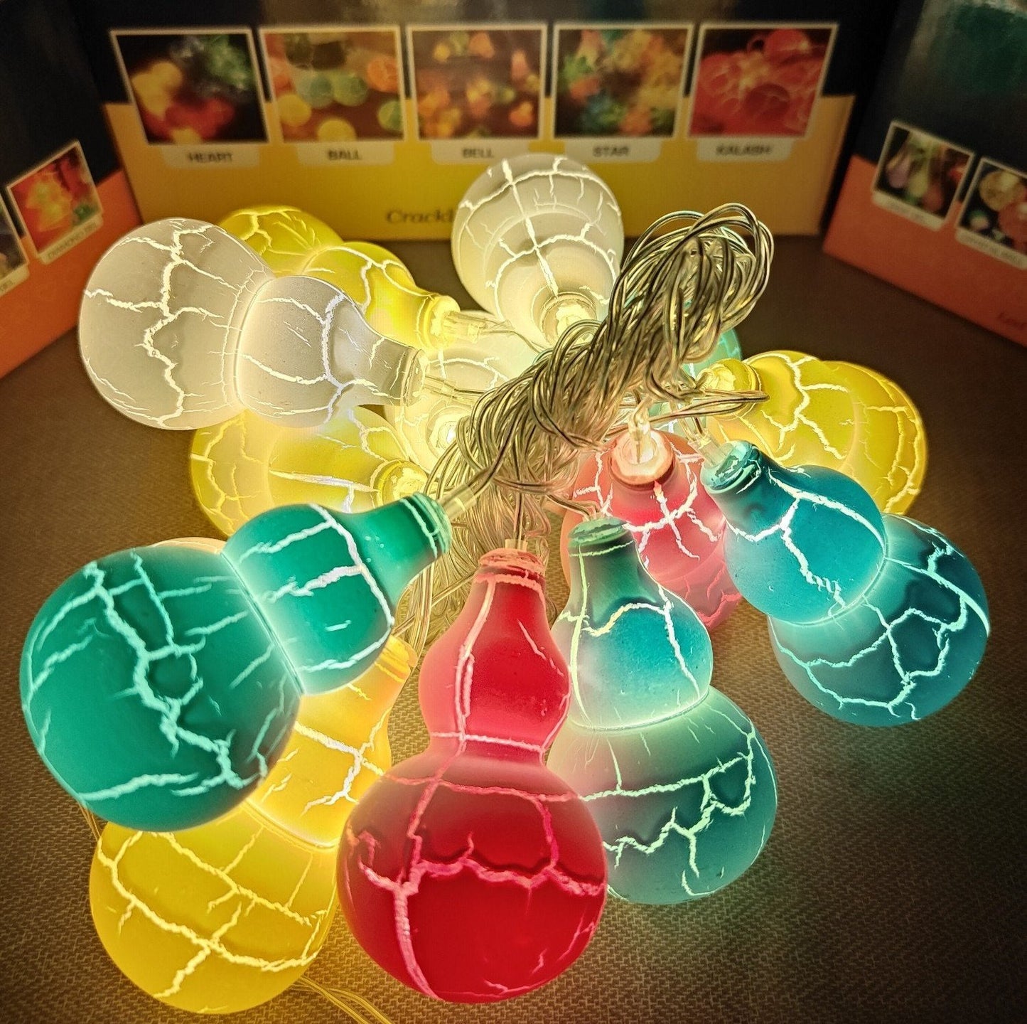 Crackle LED Jhalar Crack Pastel String Lights