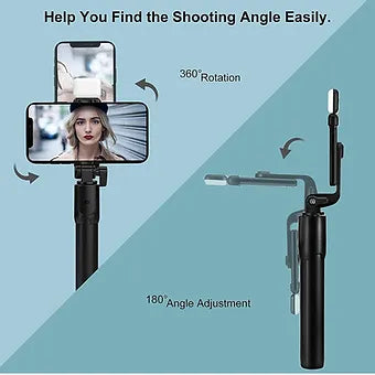 SST01 Extendable Selfie Stick Tripod with light and BT remote