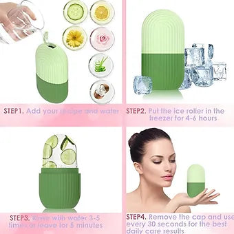 Silicone ice roller face massager