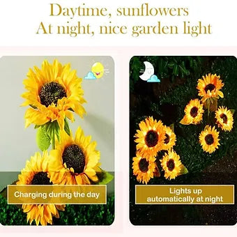 Solar Powered Realistic Sunflower Lights Waterproof  Garden Lights