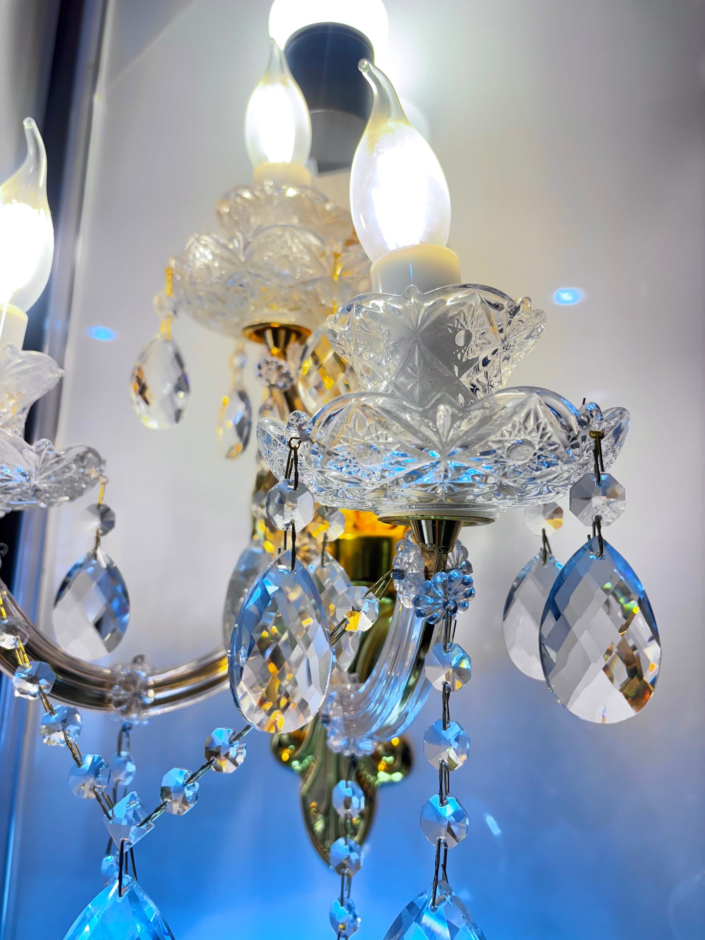 Small Modern Crystal Wall Lights - 3 Candle Lights Chandelier | 80031-3W