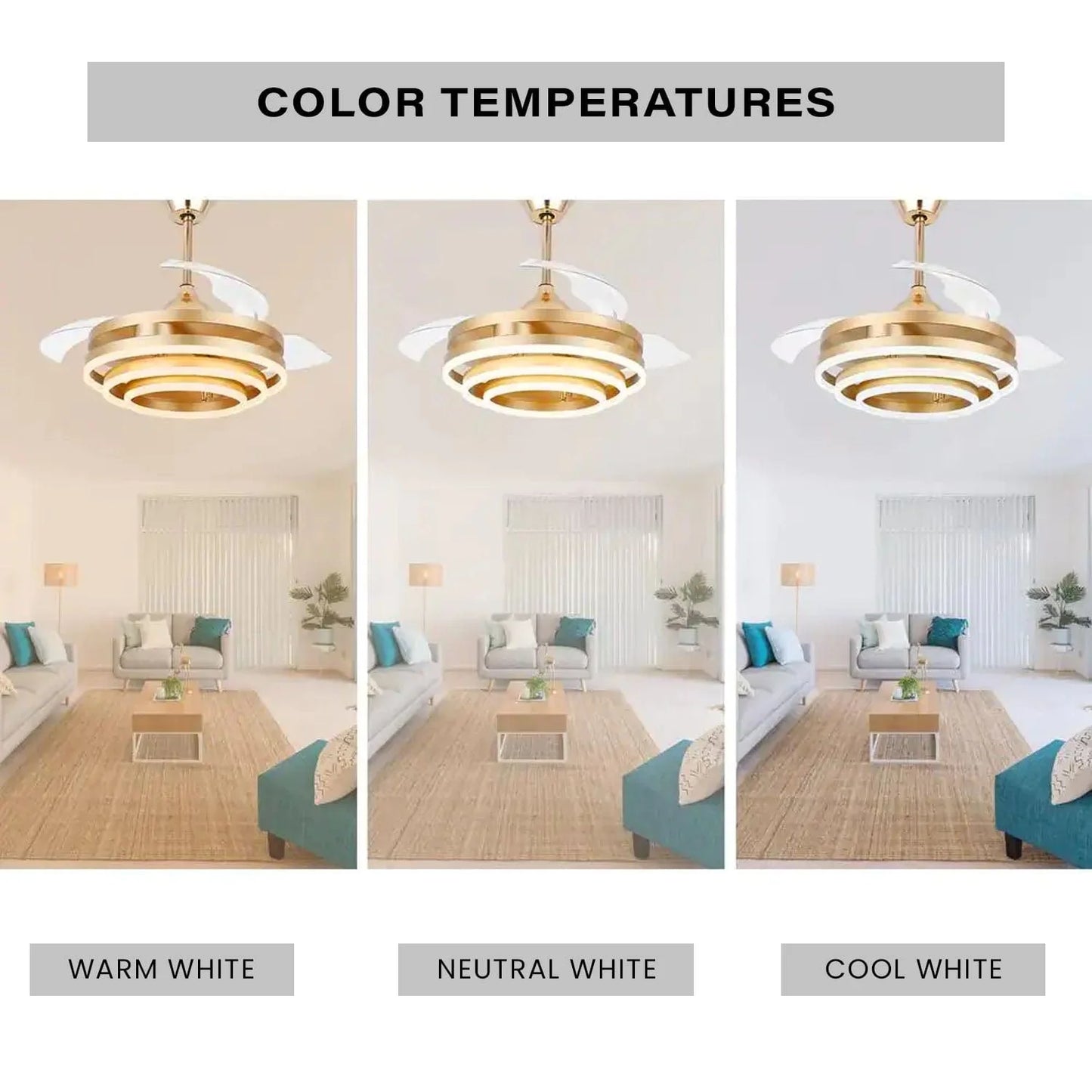 Ochomax K6067 GD Chandelier Fan
