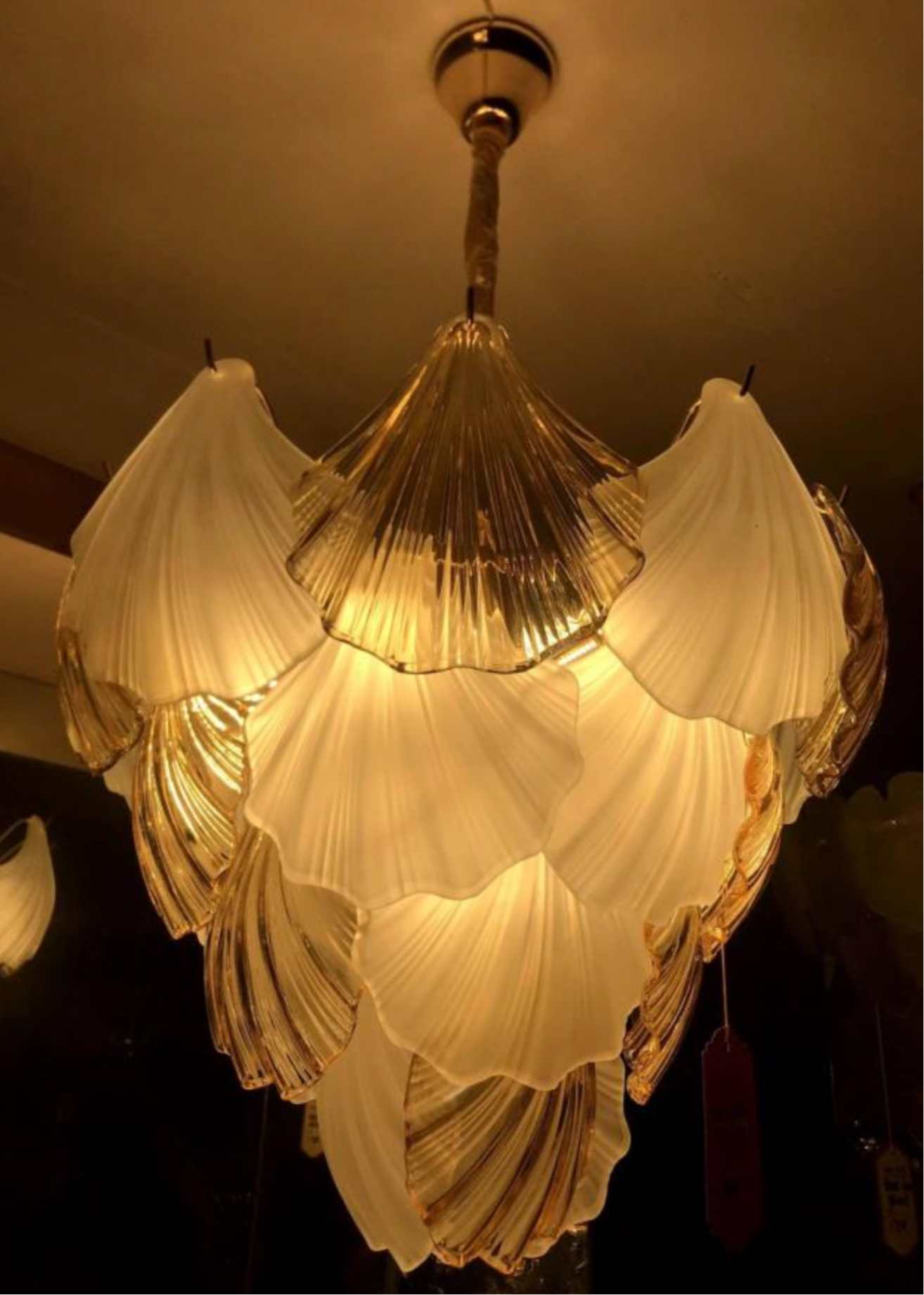 Modern Minimalist Nordic Crystal Louts leaf Design Glass Chandelier Model-33305