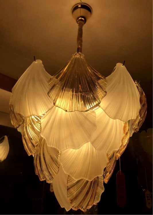 Modern Minimalist Nordic Crystal Louts leaf Design Glass Chandelier Model-33305