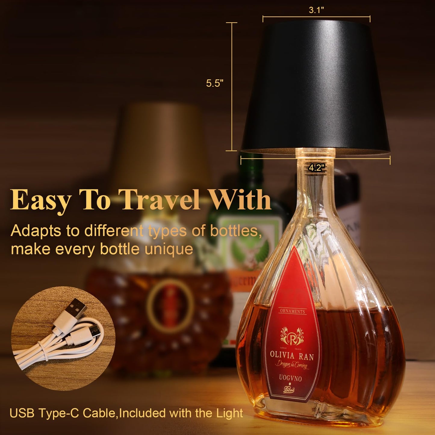 Rechargeable Bottle Lamp | Wireless Lamp