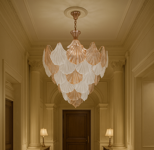 Modern Minimalist Nordic Crystal Louts leaf Design Glass Chandelier Model-33305
