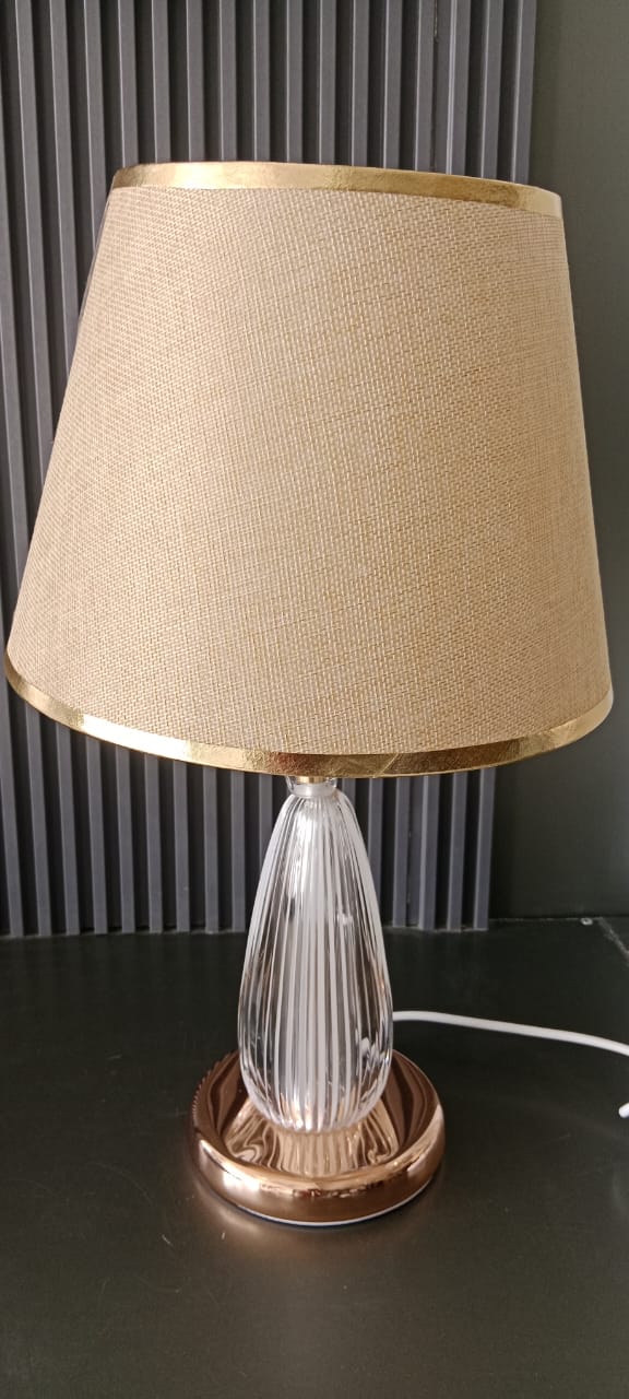 Premium fabric Crystal Glass Table Lamp Model 6168 Best for Bedroom, living room, dining room