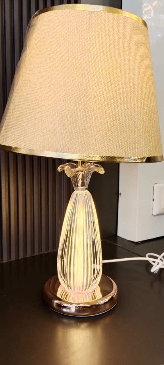 Premium fabric Crystal Glass Table Lamp Model 6168 Best for Bedroom, living room, dining room