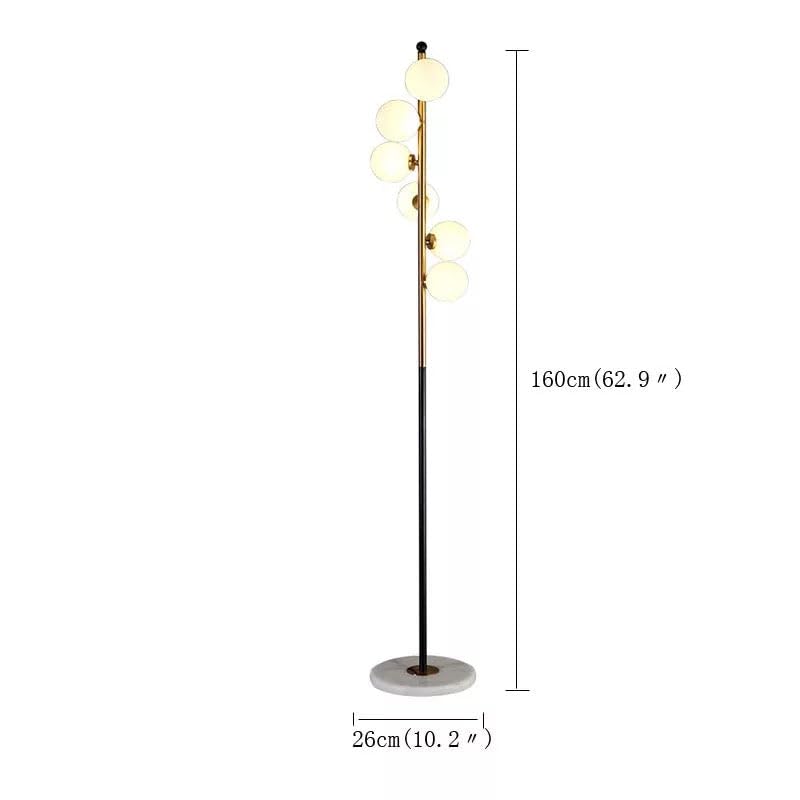 Glass Balls Luxury LED Floor Lamp With Marble Base
