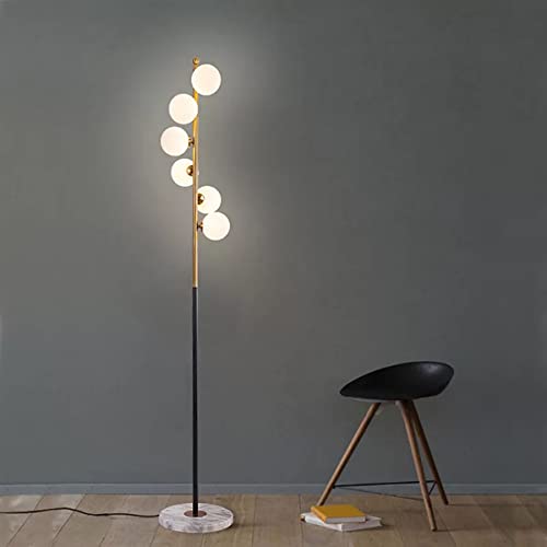 Glass Balls Luxury LED Floor Lamp With Marble Base