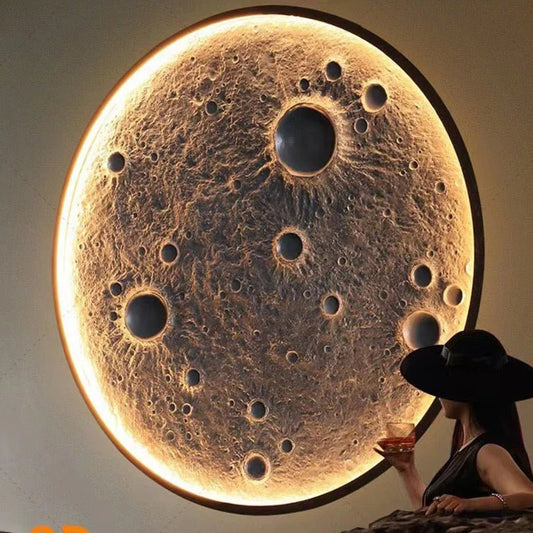 Poly-Stone Moon Lamp Metal Frame 620mm 3in1 Lights