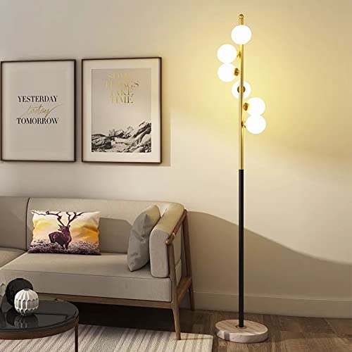Glass Balls Luxury LED Floor Lamp With Marble Base