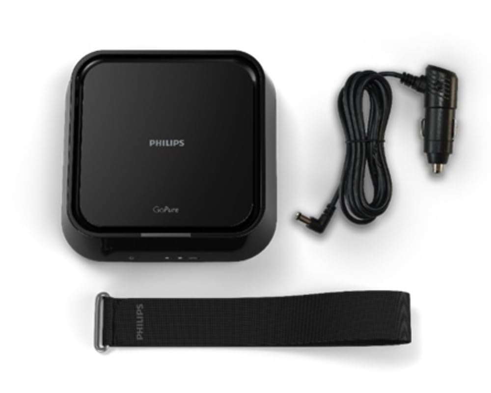 Philips GoPure GP5211 Car Air Purifier (Black) With HEPA and HESA Fliter 3 Color AQI Indicator, Filter PM2.5, Toxic gases, NO2/SO2 fumes. Airmid certified filter