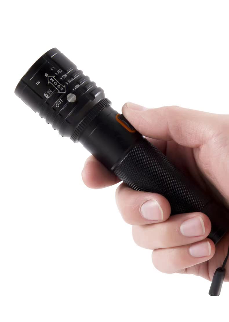 MZ M035 (ZOOMABLE LED Metal Torch) 4 Modes Flashlight, Super Bright Cree T6 LED Light Torch C-Type Charging Port