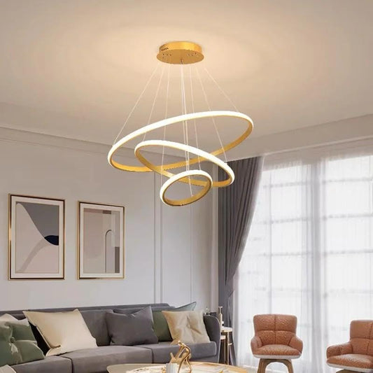 Modern Ring Chandelier (3 Ring Light)