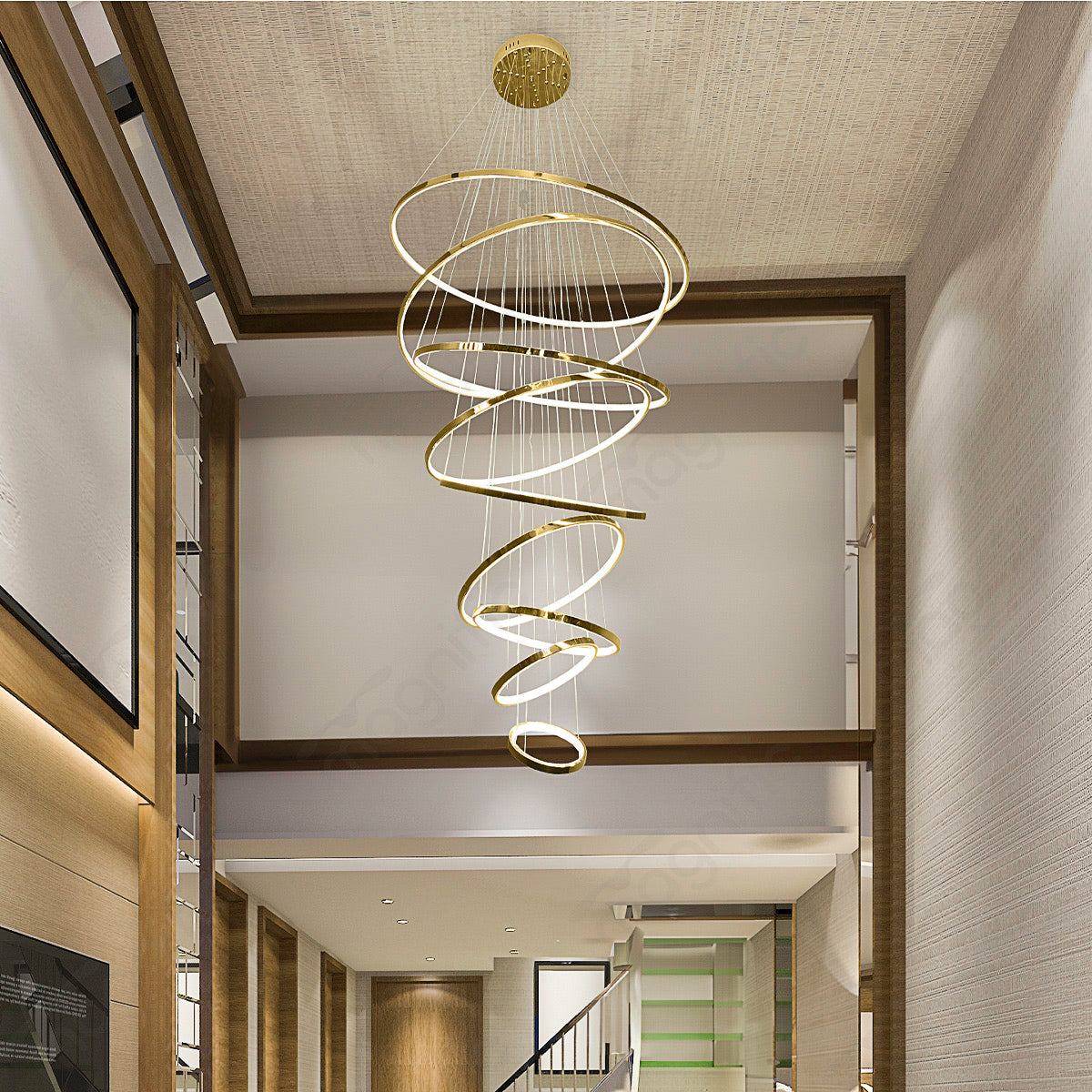 Luxury Chandelier for High Ceilings | French Gold Finish | 21704-9C FGD