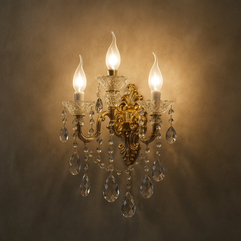 Small Modern Crystal Wall Lights - 3 Candle Lights Chandelier | 80031-3W