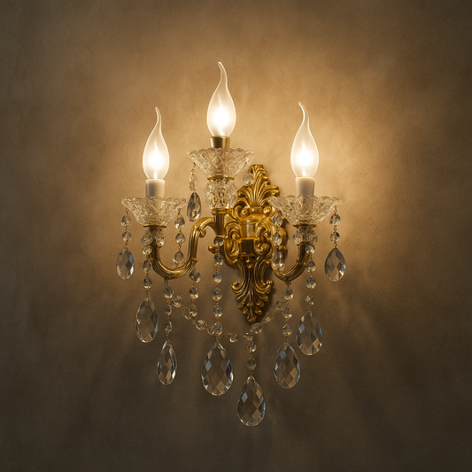 Small Modern Crystal Wall Lights - 3 Candle Lights Chandelier | 80031-3W