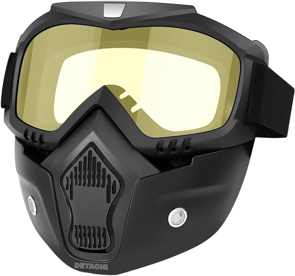 Goggles Mask, Detachable Face Mask ATV Goggles, Dirt Bike Goggles Safety goggles for Men Women - Multicolor