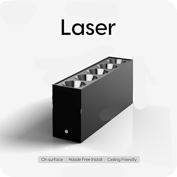 Aluminium 10W Black Finish Square Laser Surface Led Cob Spot, Focus, Down Ceiling Light, Surface Light (Warm White), With 2 Years Warranty