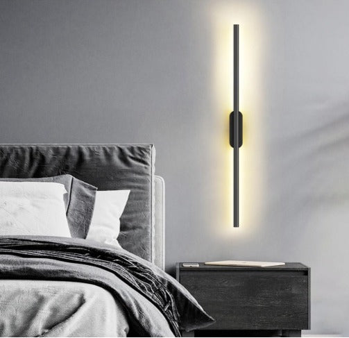 Modern LED Wall Light Linear | Wall Sconce Lighting Long | Wall Mount Lamp | Minimalist Metal Wall Lighting Fixture for Bedroom Hallway Stairwell Living Room Wall Wash Lights LZ079 BLACK