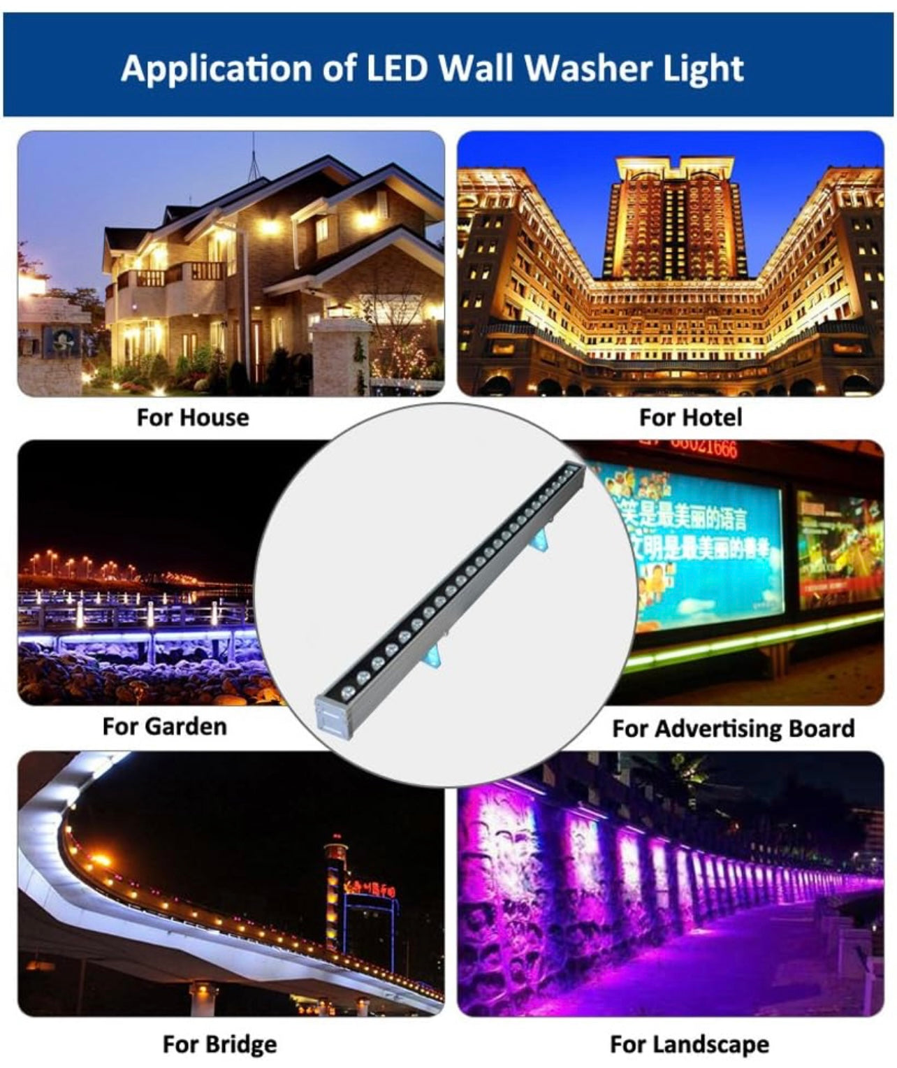 Wall Washer Outdoor Light LED Bar Waterproof | 1 Year Warranty 36W | Size 100 Centimeter