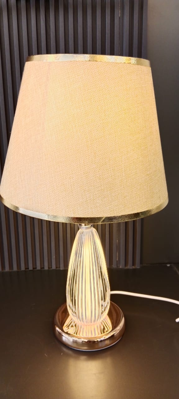 Premium fabric Crystal Glass Table Lamp Model 6168 Best for Bedroom, living room, dining room