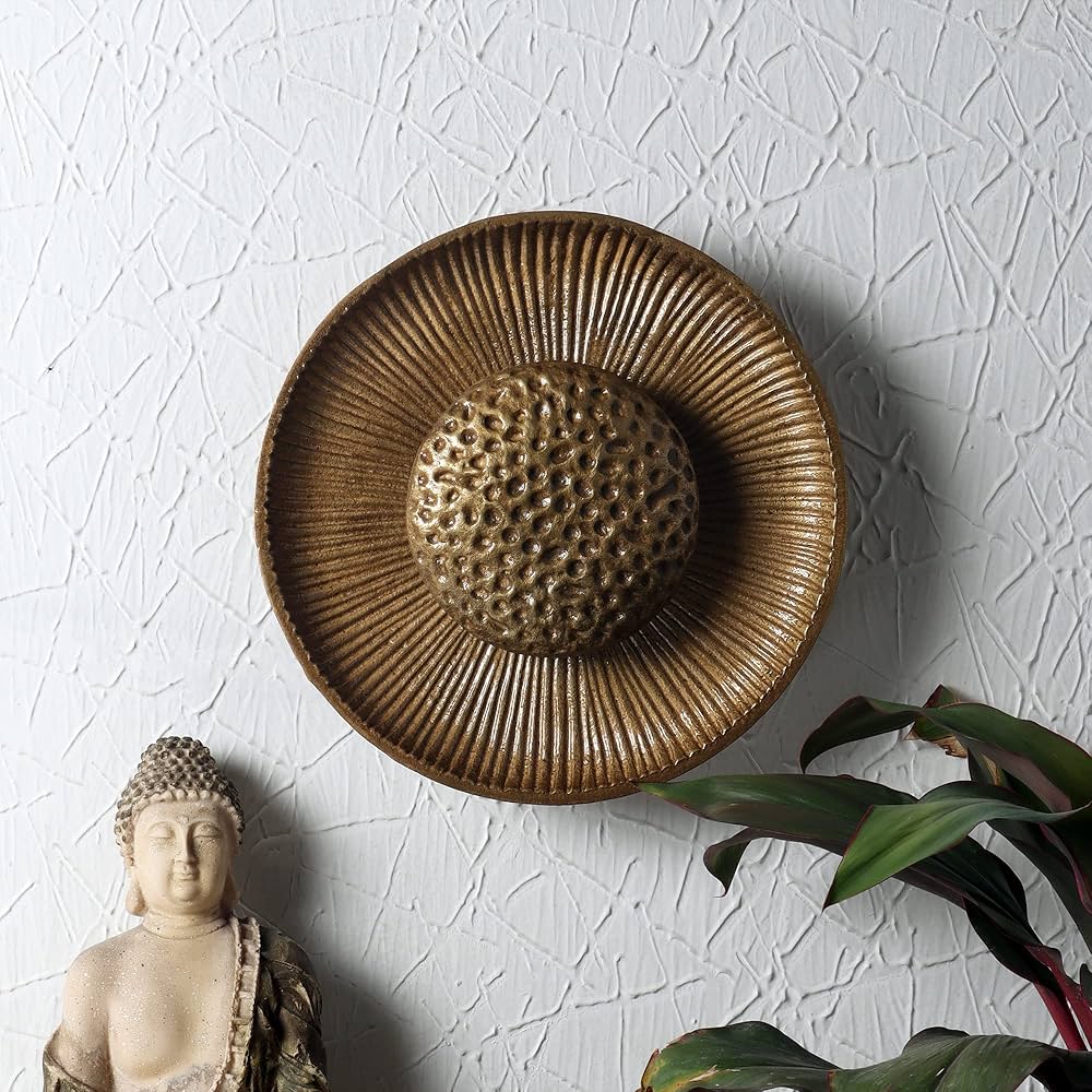 Metal Round Antique Brass Wall Light ( 29712 )