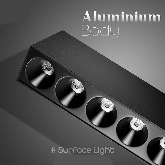 Aluminium 10W Black Finish Square Laser Surface Led Cob Spot, Focus, Down Ceiling Light, Surface Light (Warm White), With 2 Years Warranty