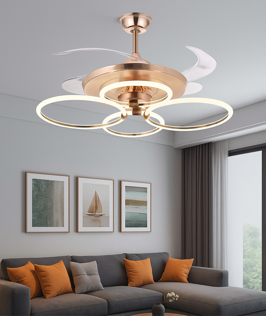 Ring Light Chandelier Fan | 7763 GD