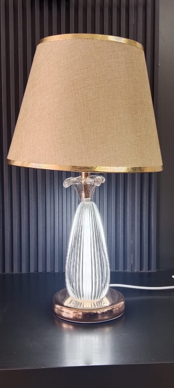 Premium fabric Crystal Glass Table Lamp Model 6168 Best for Bedroom, living room, dining room