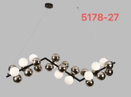Zig Zag 27 Smoke Glass Chandelier | 5178