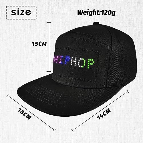 Bluetooth Led Message Hat LED Smart Cap Animated Display for Party Christmas Halloween