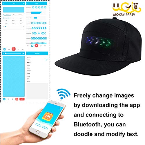 Bluetooth Led Message Hat LED Smart Cap Animated Display for Party Christmas Halloween