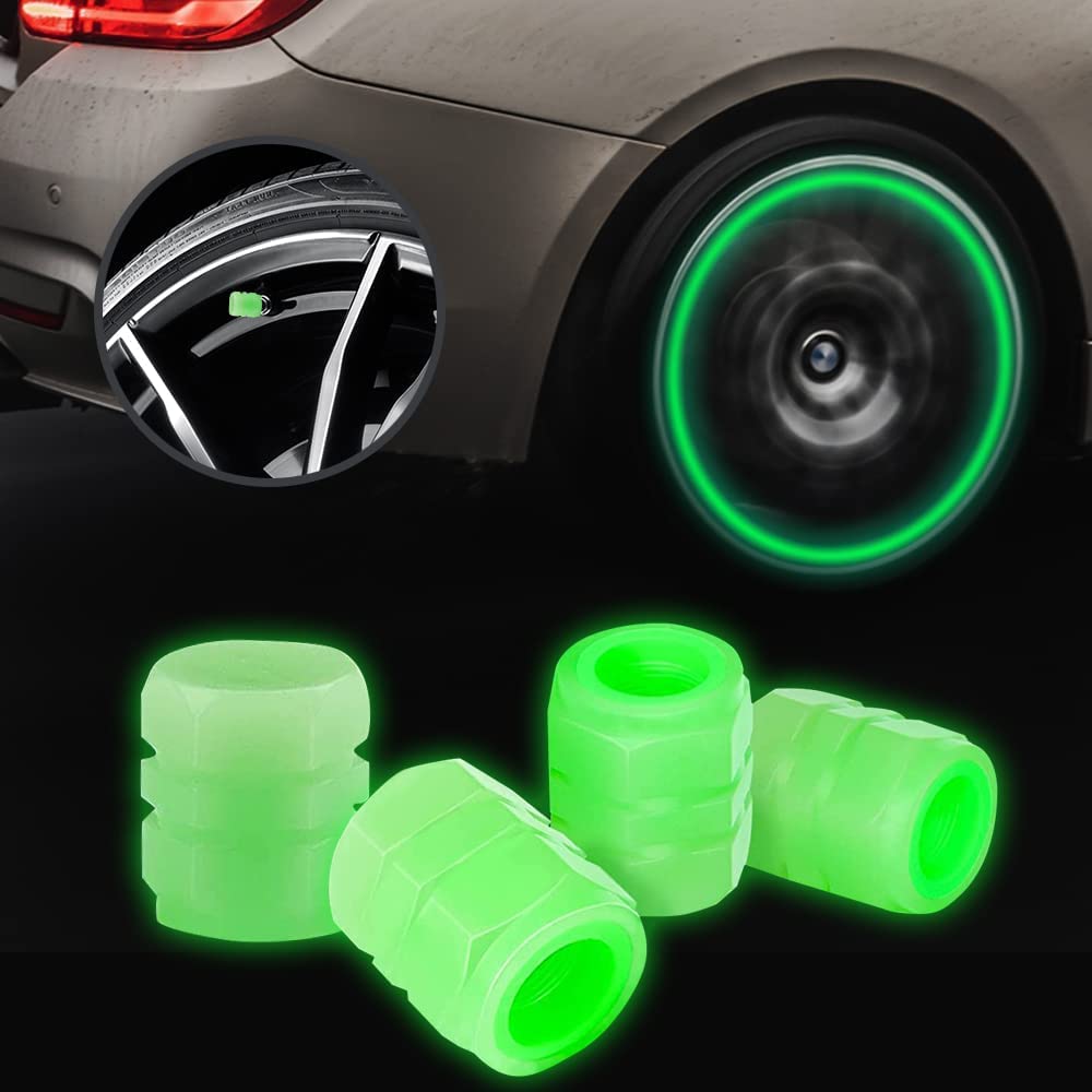 Wheel Tire Rim Air Valve Cap Radium Tyre Air Caps Cover Glow Radium Li