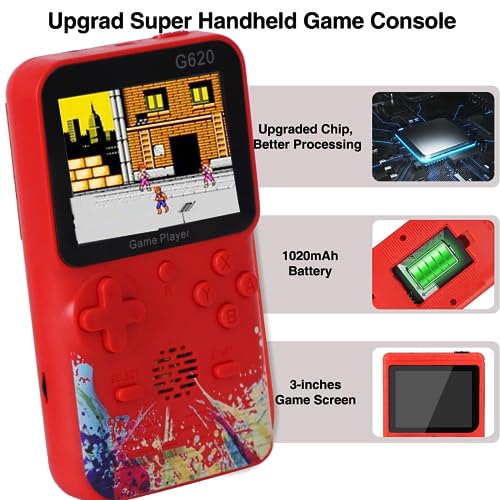 G620 Retro Video Game Console: 500 In1 Classic Games & 3-Inch Screen for TV Bliss Comes with Classic Games Like Contra 1 Contra Force, Super Mario Bros 3, Street Fighter, Snow Bros ETC