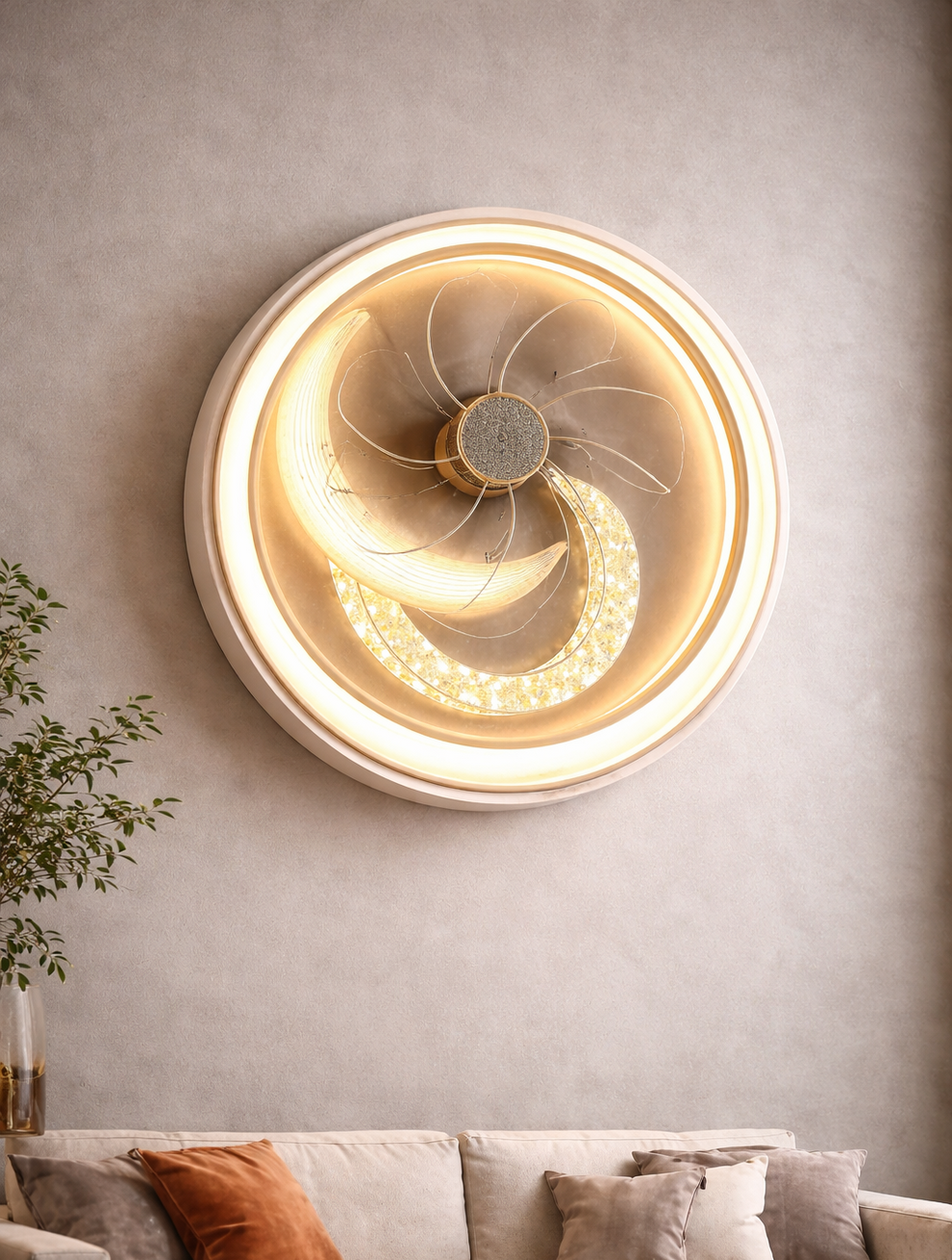 Wall fan with inbuilt LED Lights | CT258 – 8M Lights